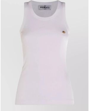 Fiorucci Ribbed Sleeveless Knit Top Modern Cut - Pink