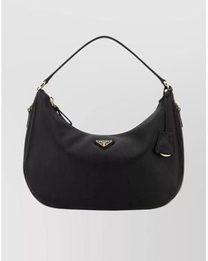Prada Curved Silhouette Handbag-Tone Hardware - Black