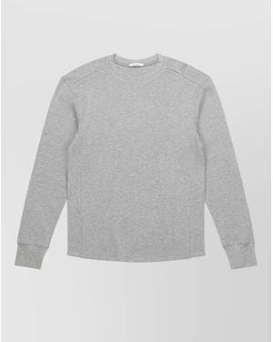 Entire studios Crew Neck Long Sleeve Textured Knit Top - Grey