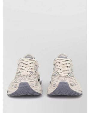 Ash Mesh Panel Sneakers Rubber Sole Design - Multicolor