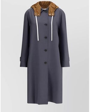 Miu Miu Tailored Long Coat With Detachable Hood - Blue