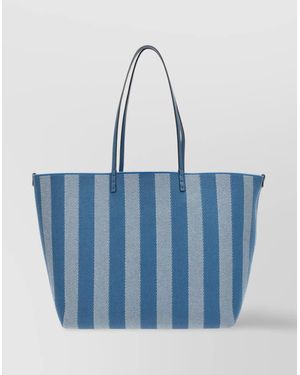 トートバッグ FENDI EMBROIDERED CHENILLE LARGE ROLL SHOPPING BAG Fendi Handbags in Blue | Lyst