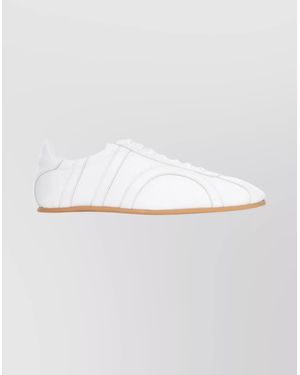 TOTEME Low-Top Canvas Sneakers Round Toe Design - White