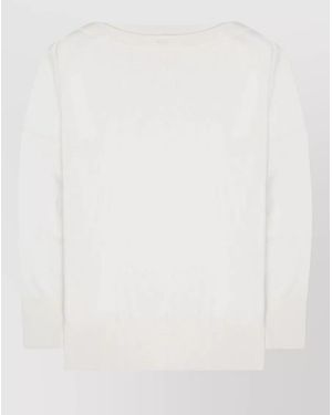 P.A.R.O.S.H. Knitwear Sweater Soft Texture Cuffs Hem - White