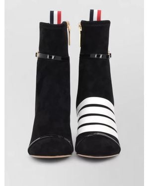 Thom Browne Trompe L Oeil 4 Bar Sandal Ankle Boots - Black
