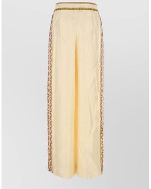 Zimmermann Twill Luna Wide Leg Pant Side Detailing - Natural