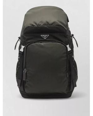 Prada Backpack Adjustable Straps Front Pocket Handle - Gray