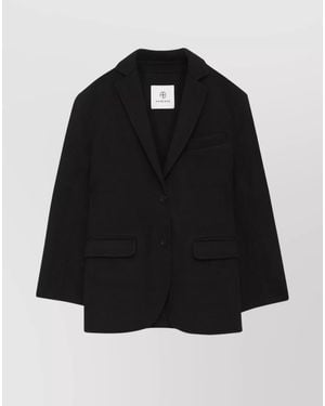 Anine Bing Cashmere Wool Oversized Single-Breasted Blazer - Black