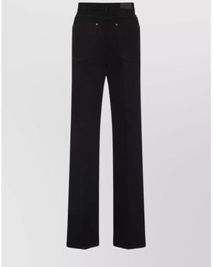 Lemaire High Waisted Straight Pants With Back Pockets - Black
