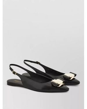 Ferragamo Leather Slingback Ballerina Flats - Multicolour