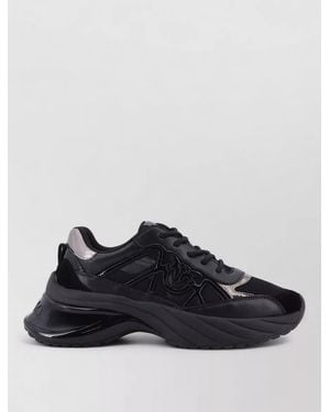 Pinko Leather Low-Top Trainers - Black