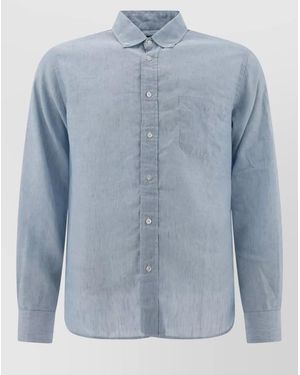 Beams Plus Coolmax Casual Shirt Button Down Collar - Blue