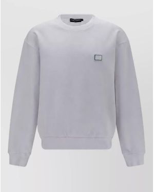 Dolce & Gabbana Cotton Regular-Fit Crew-Neck Sweatshirt - Gray