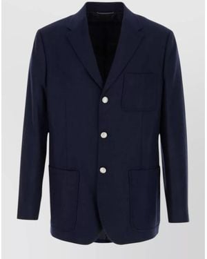 Dior Tailored Jacket Chest And Front Pockets Notch Lapel - Blue