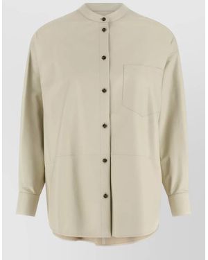Yves Salomon Leather Shirt - Natural