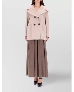 Max Mara Flared Maxi Skirt Side Pockets - Pink