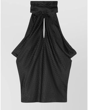 Versace High Neck Sleeveless Top - Black