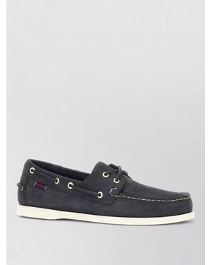 Sebago Nabuk Boat Shoes Contrast Stitching Rubber Sole - Gray