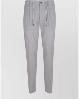 Eleventy Wool Canvas Jogger Pants Tailored Construction - Gray