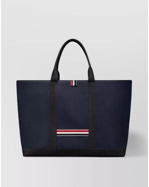Thom Browne Leather Tool Tote Bag - Blue