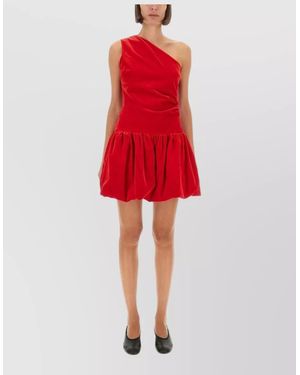 Patou Viscose Slim-Fit One-Shoulder Mini Dress - Red