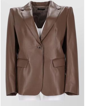 Tom Ford Leather Suit Jacket - Brown
