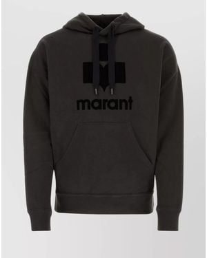 Isabel Marant Cotton Blend Logo-Print Hoodie - Black