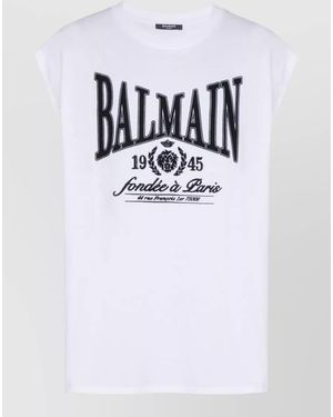 Balmain Apos;S Relaxed-Fit Logo-Print Tank Top - White