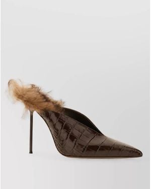 Paris Texas Leather Mules - Brown