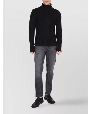 C.P. Company Ribbed Turtleneck Knit Sweater - Black