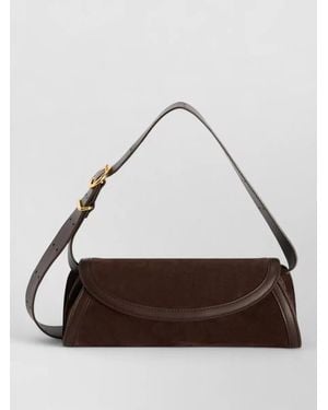 Jil Sander Suede Shoulder Bag Adjustable Strap Hardware - Brown