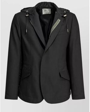 Sacai Single Breasted Coat - Black