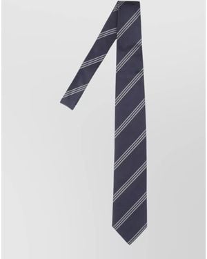 Lardini Striped Tie Adjustable Length Traditional Width - Blue