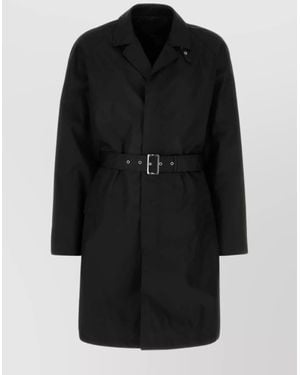 Prada Recycled Nylon Single Breasted Trench Coat - Black