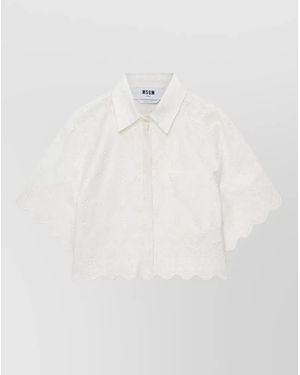 MSGM Cropped Blouse - White