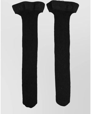 Dolce & Gabbana Wool Logo Calf Socks - Black