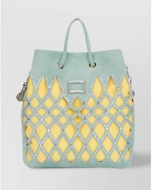 Roger Vivier Colourful Cut-Out Embellished Tote - Grey