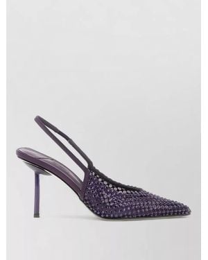 Le Silla Gilda Slingback Mules Embellished Pointed Toe - Purple