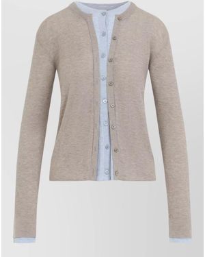 Acne Studios Silk Wool Layered Cardigan Long Sleeve - Blue