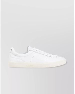 Celine Calfskin Leather Low-Top Sneakers - White