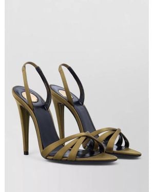 Saint Laurent Kate 110 Satin Sandal Open Toe - Metallic