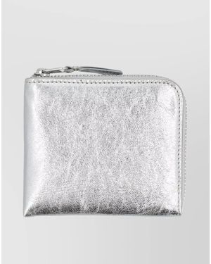 Comme des Garçons Leather Zip-Around Small Wallet - Grey