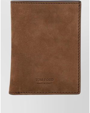Tom Ford Leather Folding Card Holder - Brown