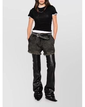 Rick Owens Denim High-Rise Shorts - Black