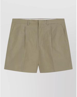 Prada Tailored Pants Belt Loops Pleats Side Pockets - Natural
