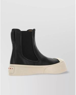 Marni Leather Two Tone Chelsea Ankle Boots - Black