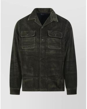 Ralph Lauren Corduroy Long Sleeve Jacket Front Pockets - Black