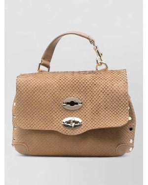 Zanellato Shoulder Bag Adjustable Strap Metal Hardware Handle - Natural