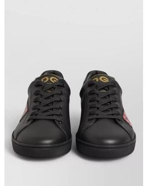 Dolce & Gabbana Street Life Low Top Leather Trainers - Black