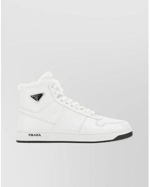 Prada Leather High-Top Trainers - White